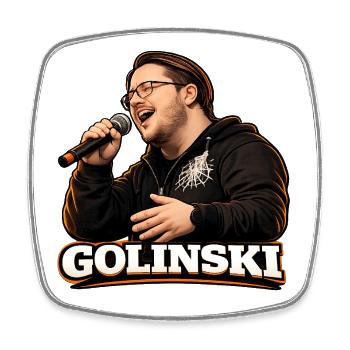 Chanteur de scène Golinski - Magnet carré - blanc - Devant
