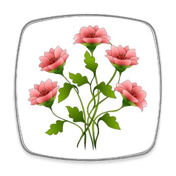 Blumen - Viereckiger Kühlschrankmagnet - Weiß - Vorne