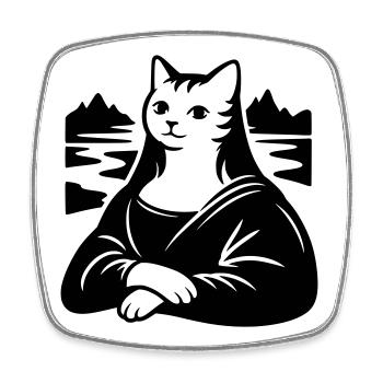 Katze Lisa Portrait - Viereckiger Kühlschrankmagnet - Weiß - Vorne