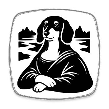 Dackel Lisa Portrait - Viereckiger Kühlschrankmagnet - Weiß - Vorne