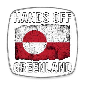 Hands Off Greenland Distressed Flag Design - Viereckiger Kühlschrankmagnet - Weiß - Vorne