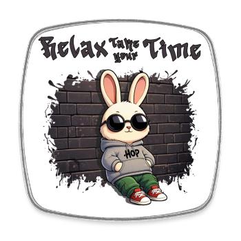 Bunny urban - Square fridge magnet - white - Front