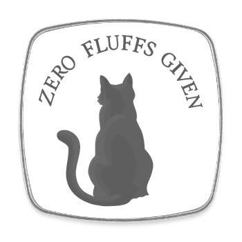 Zero Fluffs Given – Cat from behind with attitude - Square fridge magnet - white - Front