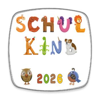 École 2026 : Le monde coloré des lettres - Magnet carré - blanc - Devant