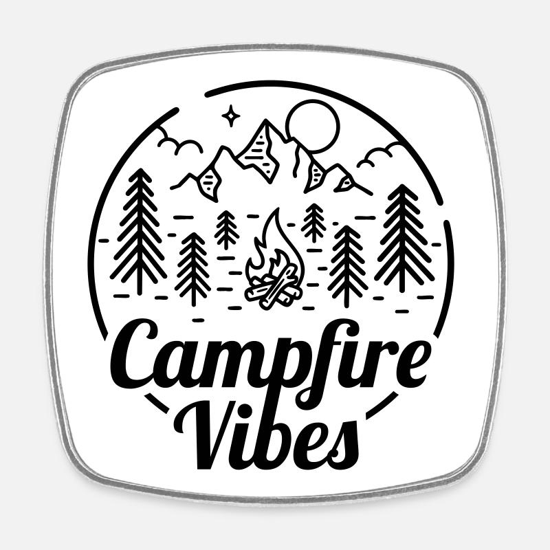 Campfire Vibes - Square fridge magnet - white