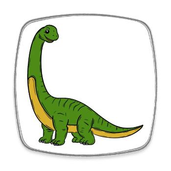 Dinosaurier  - Viereckiger Kühlschrankmagnet - Weiß - Vorne