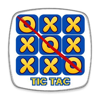 Retro-Tic-Tac-Toe-Spielabend-Grafik - Viereckiger Kühlschrankmagnet - Weiß - Vorne