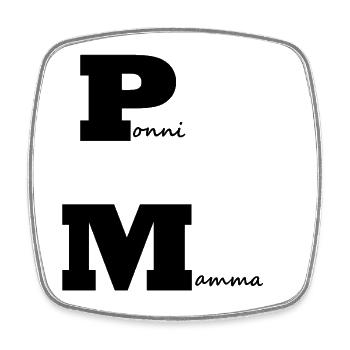 Pony Mom - Square fridge magnet - white - Front