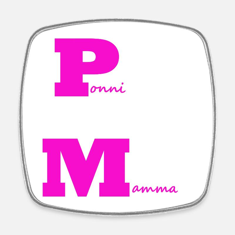 PonyMom pink - Square fridge magnet - white