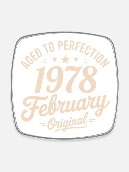 Février 1978 - February 1978 - Square fridge magnet - white