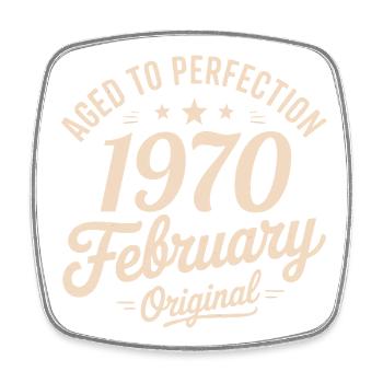 Février 1970 - February 1970 - Square fridge magnet - white - Front