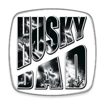 Husky Dad Nebelstern - Viereckiger Kühlschrankmagnet - Weiß - Vorne