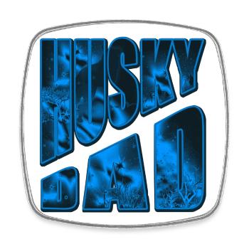 Husky Bad Neon Eisdesign - Magnet carré - blanc - Devant
