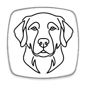 Labrador Head Dog Portrait Vector - Square fridge magnet - white - Front