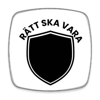 Black and white shield design minimalist - Square fridge magnet - white - Front