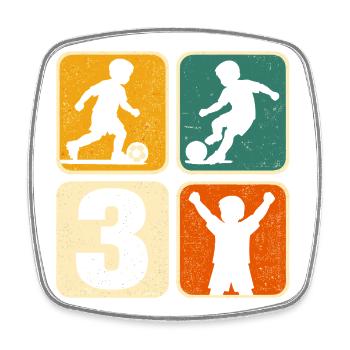 3 Football Birthday Boy 3 Years Ball - Square fridge magnet - white - Front