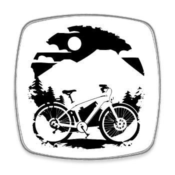 Mountainbiking Skizze - Viereckiger Kühlschrankmagnet - Weiß - Vorne