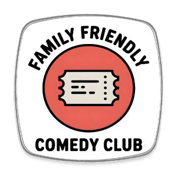 Family Friendly Comedy Club Humorfans - Viereckiger Kühlschrankmagnet - Weiß - Vorne