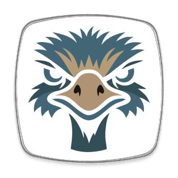 Nandu, Ostrich Head Emu - Square fridge magnet - white - Front
