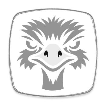 Nandu, Straußenkopf  Emu - Viereckiger Kühlschrankmagnet - Weiß - Vorne