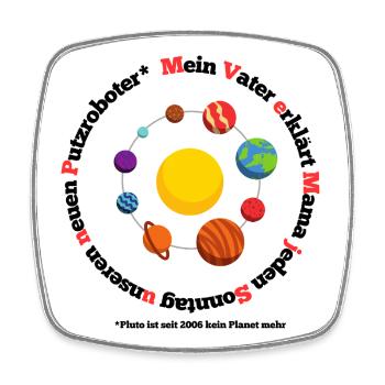 Sonnensystem lustig - Viereckiger Kühlschrankmagnet - Weiß - Vorne