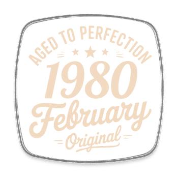 Février 1980 - February 1980 - Square fridge magnet - white - Front