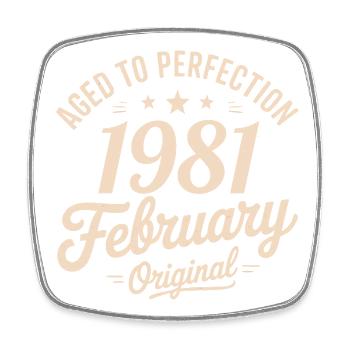 Février 1981 - February 1981 - Square fridge magnet - white - Front