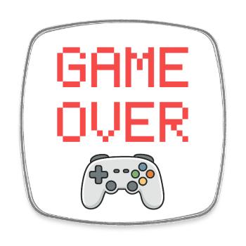 Game Over – Gamer Controller T-Shirt - Magnet carré - blanc - Devant