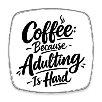 My Coffee Moods Barista - Viereckiger Kühlschrankmagnet - Weiß - Vorne