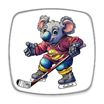 Eishockey Koala - Square fridge magnet - white - Front