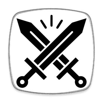 Crossed Swords Crest - Square fridge magnet - white - Front
