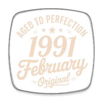 Février 1991 - February 1991 - Square fridge magnet - white - Front