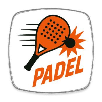 Padel - Sport de Raquette - Magnet carré - blanc - Devant