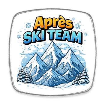 Après Ski Team Berglandschaft - Viereckiger Kühlschrankmagnet - Weiß - Vorne