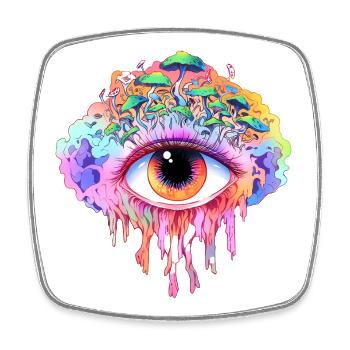 Regenbogenauge  - Viereckiger Kühlschrankmagnet - Weiß - Vorne