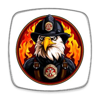 Adler Fire Department - Square fridge magnet - white - Front