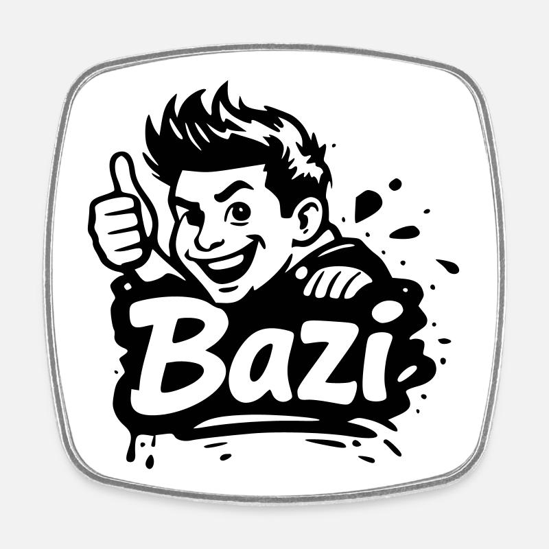 Bazi - Magnet carré - blanc