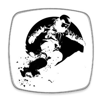 Snowboarder - Viereckiger Kühlschrankmagnet - Weiß - Vorne