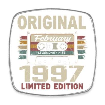 February 1997, February 1997 Birthday Gift - Square fridge magnet - white - Front