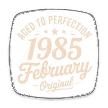 Februar 1985 - Februar 1985 - Viereckiger Kühlschrankmagnet - Weiß - Vorne