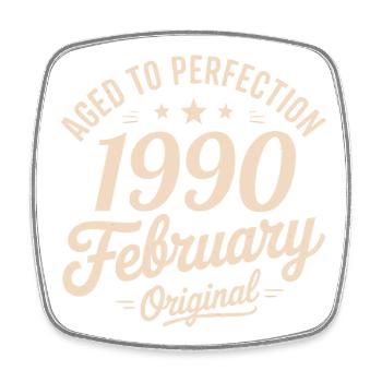 Février 1990 - February 1990 - Square fridge magnet - white - Front