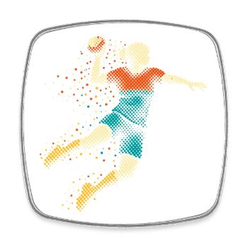 Les filles de handball - Magnet carré - blanc - Devant