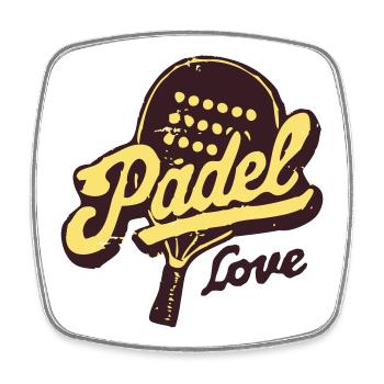 Paddle Love Retro - Square fridge magnet - white - Front