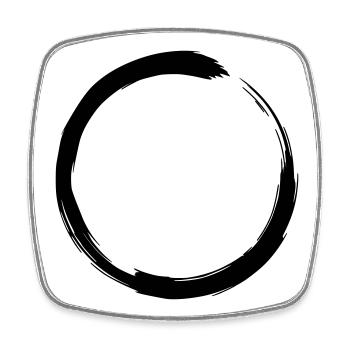 Enso Circle Zen Brushstroke - Square fridge magnet - white - Front