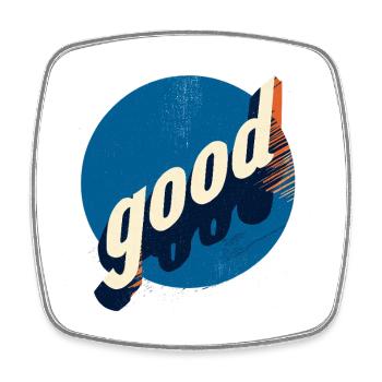 Good retro - Square fridge magnet - white - Front
