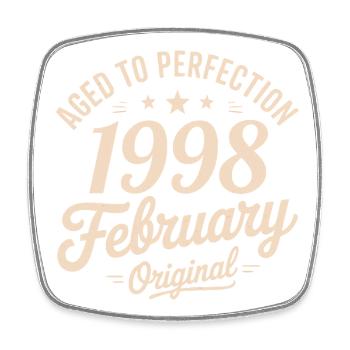 Février 1998 - February 1998 - Square fridge magnet - white - Front