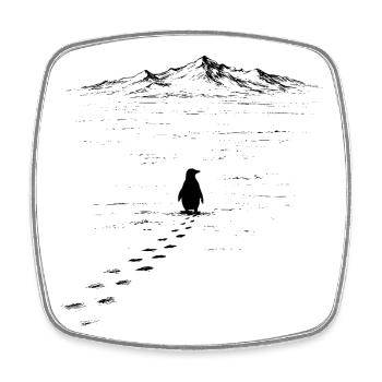 Penguin But Why Nihilist Penguin in the Center - Viereckiger Kühlschrankmagnet - Weiß - Vorne