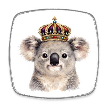 Koala royal avec couronne - Magnet carré - blanc - Devant