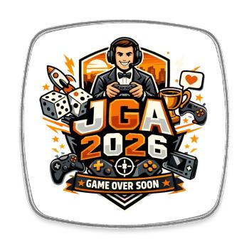 JGA 2026 Gamer Game Over Lustig - Viereckiger Kühlschrankmagnet - Weiß - Vorne