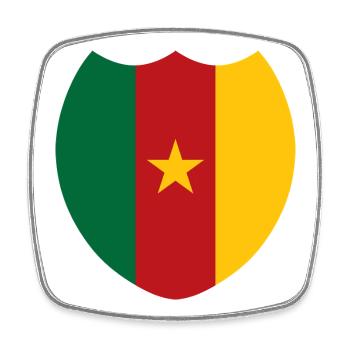 Cameroun fier drapeau - Magnet carré - blanc - Devant